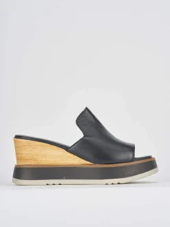 Outlet Ciabatte tacco 9cm pelle Donna Ciabatte