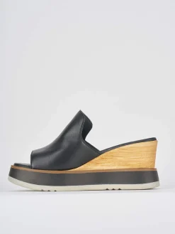 Outlet Ciabatte tacco 9cm pelle Donna Ciabatte