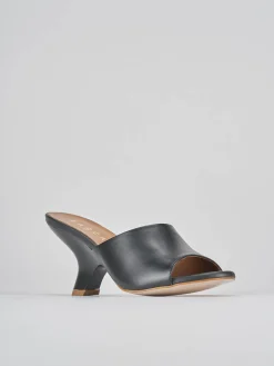 Hot Ciabatte tacco 8cm pelle Donna Ciabatte