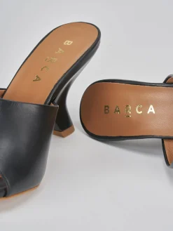 Hot Ciabatte tacco 8cm pelle Donna Ciabatte