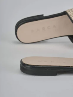 Outlet Ciabatte tacco 1cm pelle Donna Ciabatte