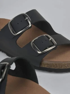 Outlet Ciabatte tacco 1cm pelle Donna Ciabatte