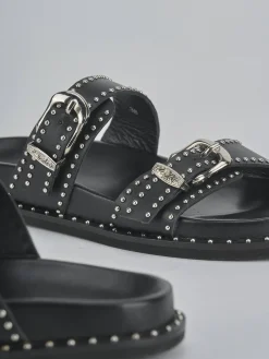 Online Ciabatte tacco 1cm pelle Donna Ciabatte