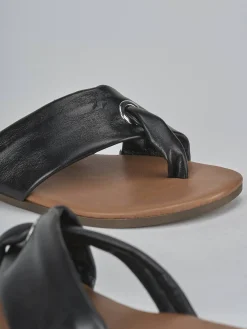 Outlet Ciabatte tacco 1cm pelle Donna Ciabatte