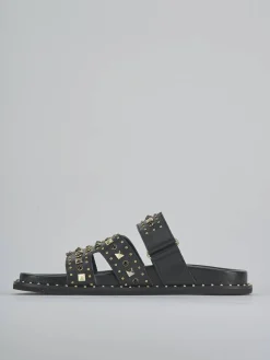 Discount Ciabatte tacco 1cm pelle Donna Ciabatte