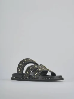 Discount Ciabatte tacco 1cm pelle Donna Ciabatte