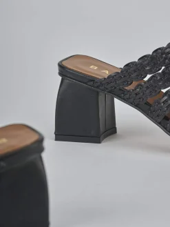 Hot Ciabatte tacco 5cm pelle Donna Ciabatte