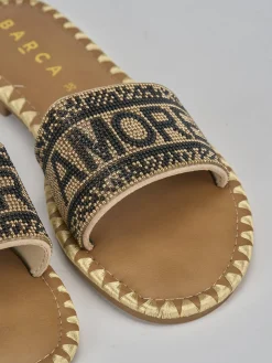 Discount Ciabatte tacco 1cm pelle Donna Ciabatte