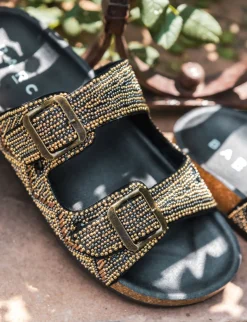 Clearance Ciabatte tacco 1cm pelle Donna Ciabatte