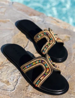 Hot Ciabatte tacco 1cm pelle Donna Ciabatte