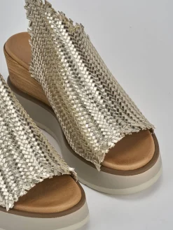 New Ciabatte tacco 8cm pelle Donna Ciabatte