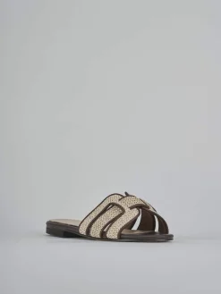 Hot Ciabatte tacco 1cm pelle testa Donna Ciabatte