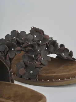 Hot Ciabatte tacco 1cm pelle testa Donna Ciabatte