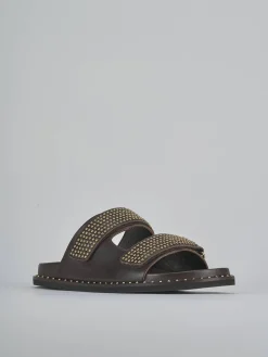 Clearance Ciabatte tacco 1cm pelle testa Donna Ciabatte