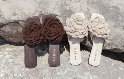 Discount Ciabatte tacco 1cm pelle testa Donna Ciabatte