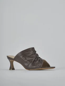 Discount Ciabatte tacco 6cm pelle testa Donna Ciabatte