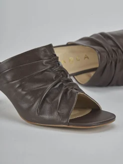 Discount Ciabatte tacco 6cm pelle testa Donna Ciabatte