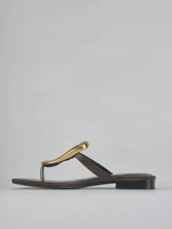 Best Ciabatte tacco 1cm pelle testa Donna Ciabatte