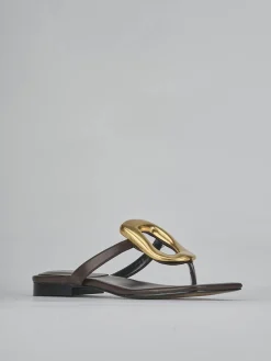 Best Ciabatte tacco 1cm pelle testa Donna Ciabatte