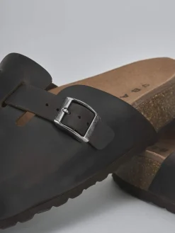 Online Ciabatte tacco 1cm pelle Uomo Ciabatte