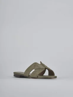 Discount Ciabatte tacco 1cm pelle Donna Ciabatte