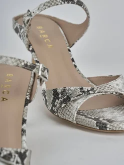 Clearance Ciabatte tacco 5cm pitone Donna Ciabatte