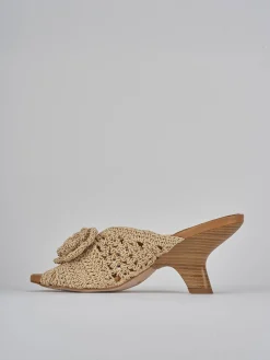 Hot Ciabatte tacco 8cm tessuto Donna Ciabatte