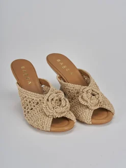 Hot Ciabatte tacco 8cm tessuto Donna Ciabatte