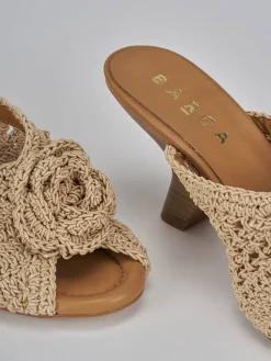 Hot Ciabatte tacco 8cm tessuto Donna Ciabatte