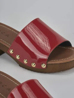 New Ciabatte tacco 3cm vernice Donna Ciabatte