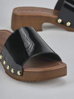 New Ciabatte tacco 3cm vernice Donna Ciabatte