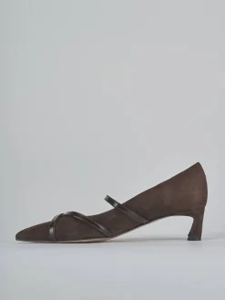 Discount Décolleté tacco 5cm camoscio testa Donna Décolleté