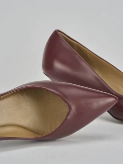 Clearance Décolleté tacco 5cm pelle bordo' Donna Décolleté