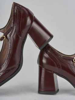 Discount Décolleté tacco 8cm pelle bordo' Donna Décolleté