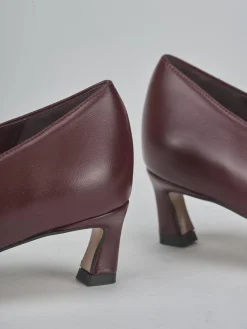 Discount Décolleté tacco 5cm pelle bordo' Donna Décolleté