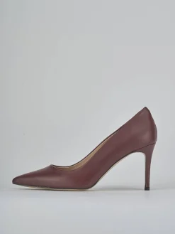 Outlet Décolleté tacco 7cm pelle bordo' Donna Décolleté