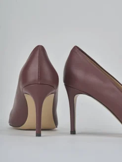 Outlet Décolleté tacco 7cm pelle bordo' Donna Décolleté