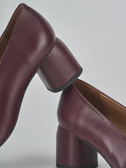 Clearance Décolleté tacco 6cm pelle bordo' Donna Décolleté