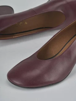 Clearance Décolleté tacco 6cm pelle bordo' Donna Décolleté