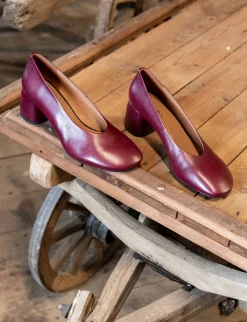 Clearance Décolleté tacco 6cm pelle bordo' Donna Décolleté