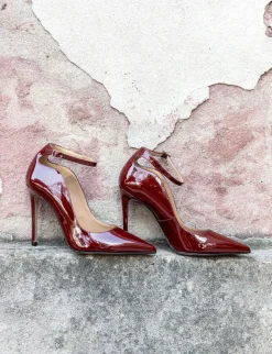 Outlet Décolleté tacco 11cm vernice bordo' Donna Décolleté