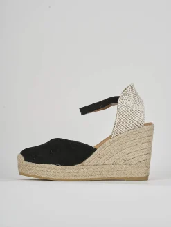Outlet Espadrillas tacco 9cm camoscio Donna Espadrillas