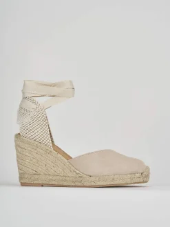 Espadrillas tacco 8cm camoscio Donna Espadrillas