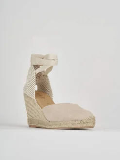 Espadrillas tacco 8cm camoscio Donna Espadrillas
