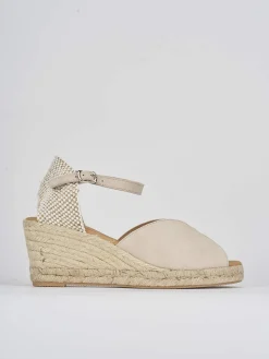 Outlet Espadrillas tacco 7cm camoscio Donna Espadrillas