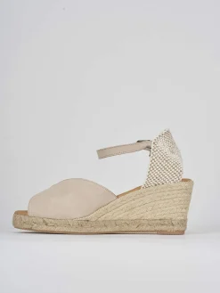 Outlet Espadrillas tacco 7cm camoscio Donna Espadrillas