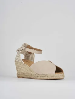 Outlet Espadrillas tacco 7cm camoscio Donna Espadrillas