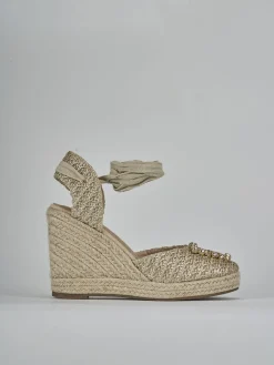 Espadrillas tacco 8cm pelle Donna Espadrillas