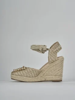 Espadrillas tacco 8cm pelle Donna Espadrillas