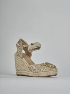 Espadrillas tacco 8cm pelle Donna Espadrillas